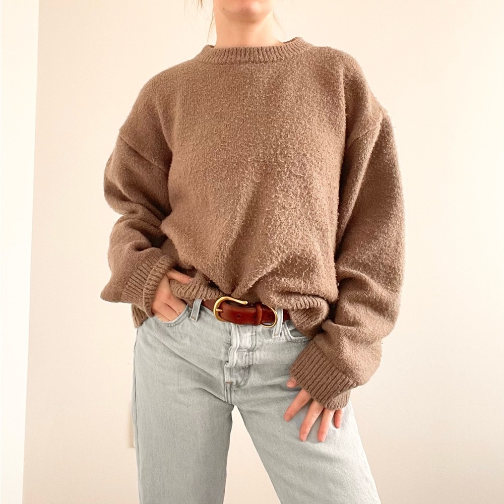 Boutique Cozy Brown Knit Sweater